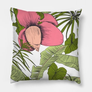 Seamless tropical pattern with banana palms Pillow