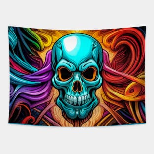 Robot Skull Colors Tapestry