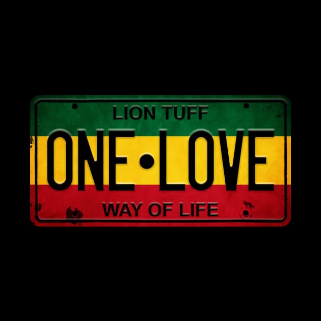 One Love Vintage Rasta License Plate by LionTuff79