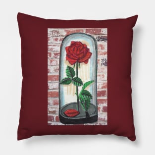 Rose in Glass Vessel Pillow