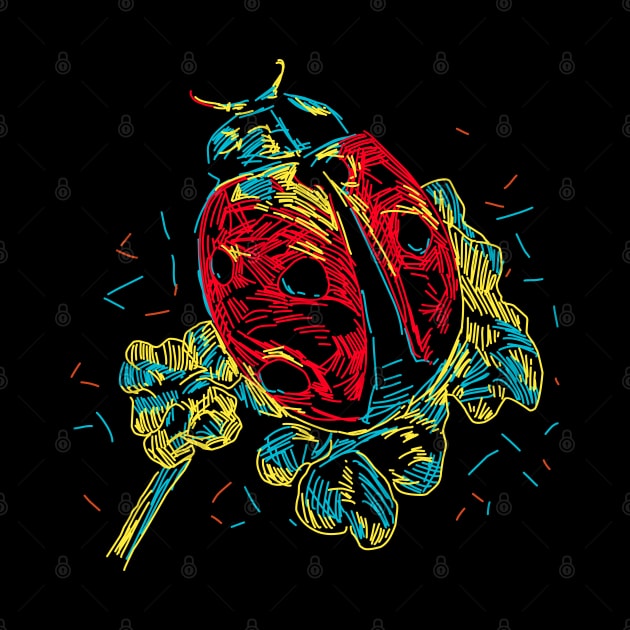 ladybug abstract colorful by Mako Design 