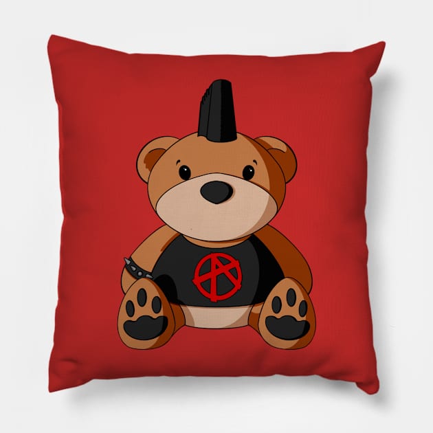 Anarchy Teddy Bear Pillow by Alisha Ober Designs