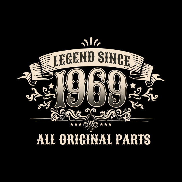 Retro Vintage Birthday Legend Since 1969 All Original Parts by star trek fanart and more