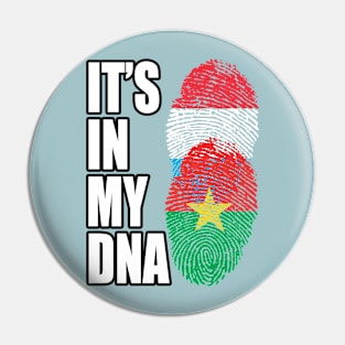 Luxembourgish And Burkina Faso Mix Heritage DNA Flag Pin