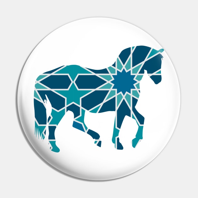 Horse Silhouette with Pattern Pin by deificusArt