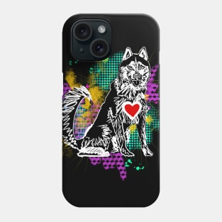 Siberian Husky Dog Lover Cute Heart Huskie Design Phone Case