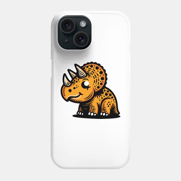 Animal Dinosaur Triceratops Kids Baby Phone Case by Dooodeee