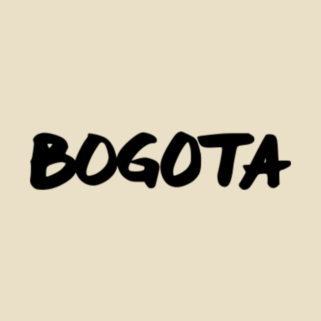 Disover Bogota Colombia Hand Letter Type Word Black & White - Bogota - T-Shirt