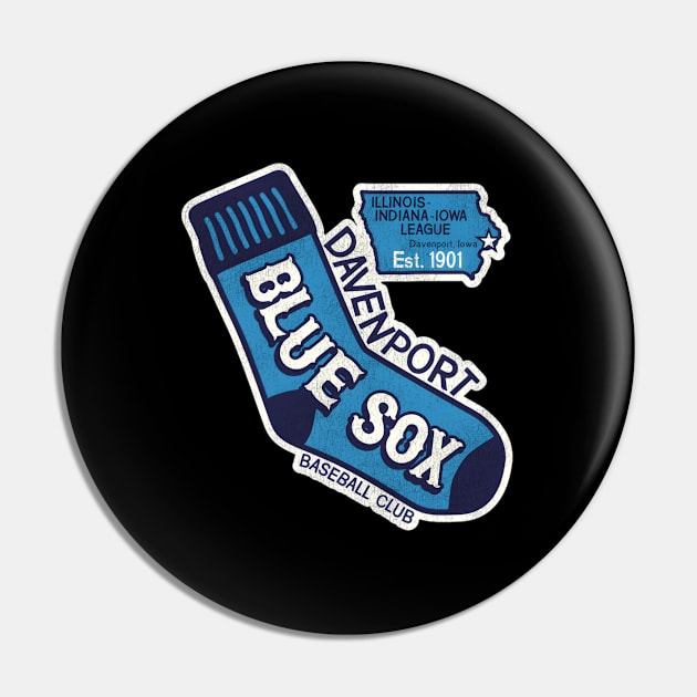 Davenport Blue Sox Baseball Team Pin by HypeRamen