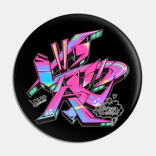 Japanese KANJI Graffiti AI (Future Pink) Pin