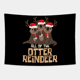 All Of The Otter Reindeer Other Christmas Santa Tapestry