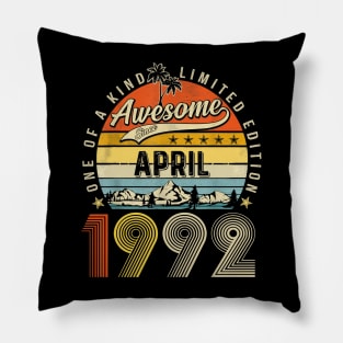 Awesome Since April 1992 Vintage 31st Birthday Pillow