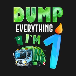 Recycling Trash 1 Year Old Garbage Truck 1st Birthday Kids T-Shirt