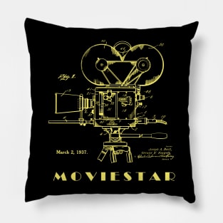 Patent Print Movie Star Vintage Movie Camera 1937 Pillow