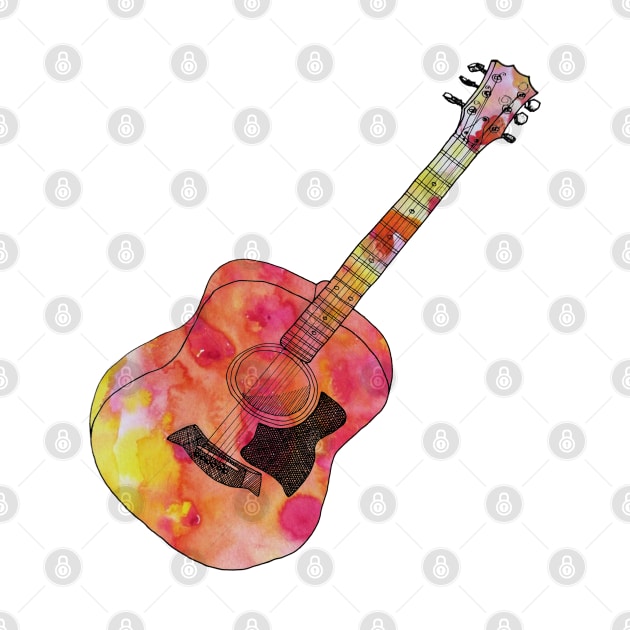 Acoustic guitar psychedelic colours by nelloofmello