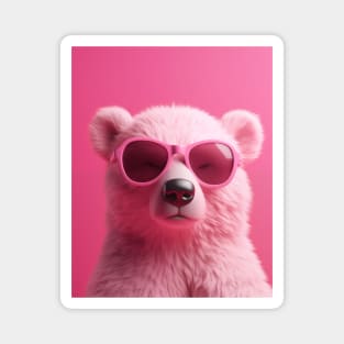 Pink Bear with Sunglasses Magnet