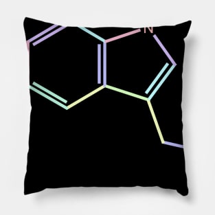 Serotonin Kawaii Pastel Rainbow Molecule Pillow