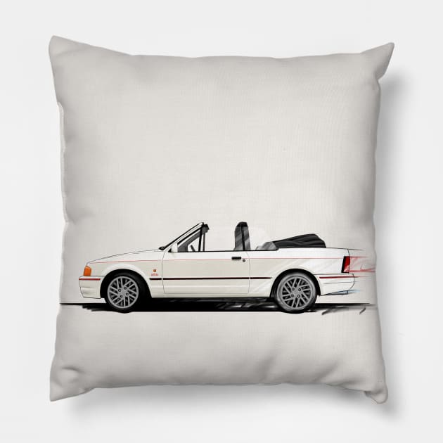 Ford Escort Xr3i Cabriolet - Roadside Icons Pillow by y30man5