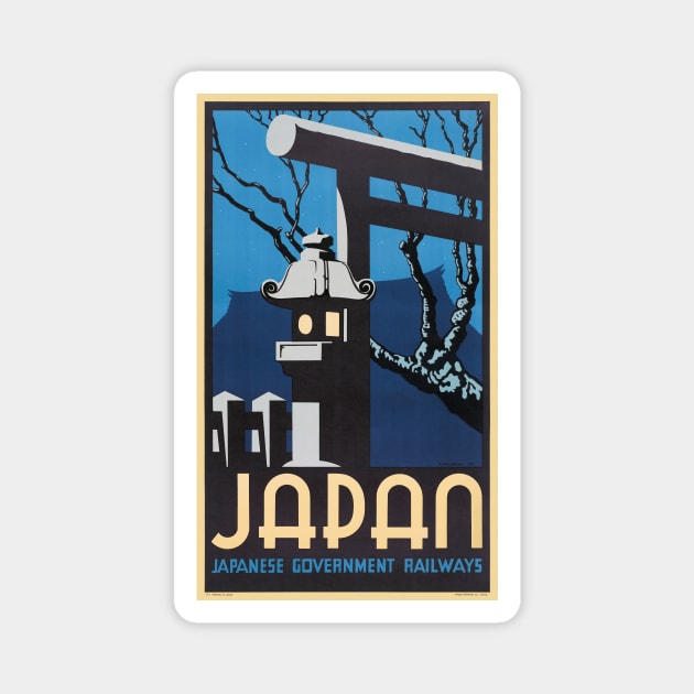 Japan Vintage Travel Poster 1934 Magnet by vintagetreasure
