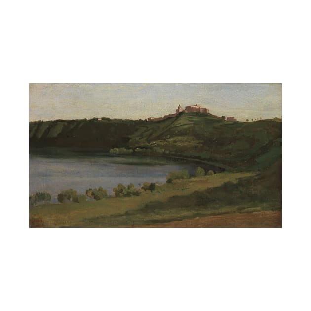 Lake Albano and Castel Gandolfo by Jean-Baptiste-Camille Corot by Classic Art Stall