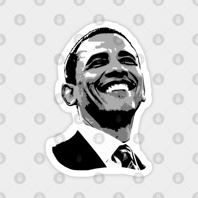 Barack Obama Smile Grayscale Pop Art Magnet by Nerd_art