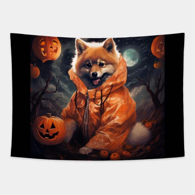 Finnish Spitz Halloween Tapestry by NatashaCuteShop