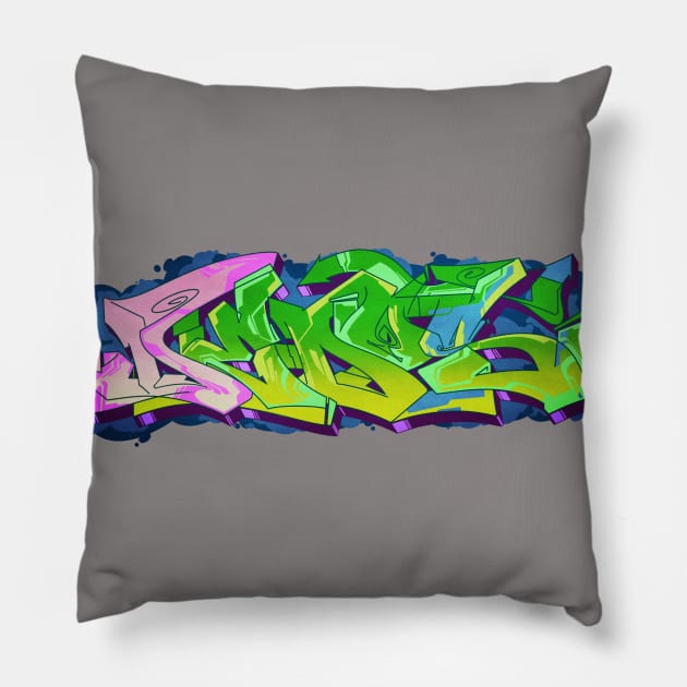 Dedos Graffiti letters Pillow by Dedos The Nomad