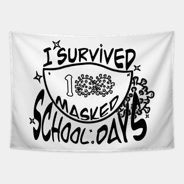 I survived 100masked school day Tapestry by MustacheDesign