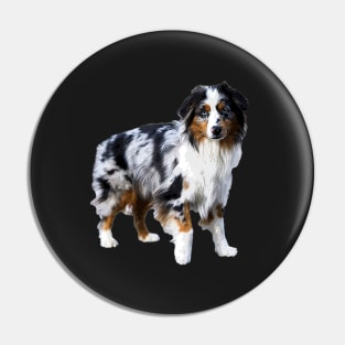 Australian Shepherd Merle Puppy Dog Pin