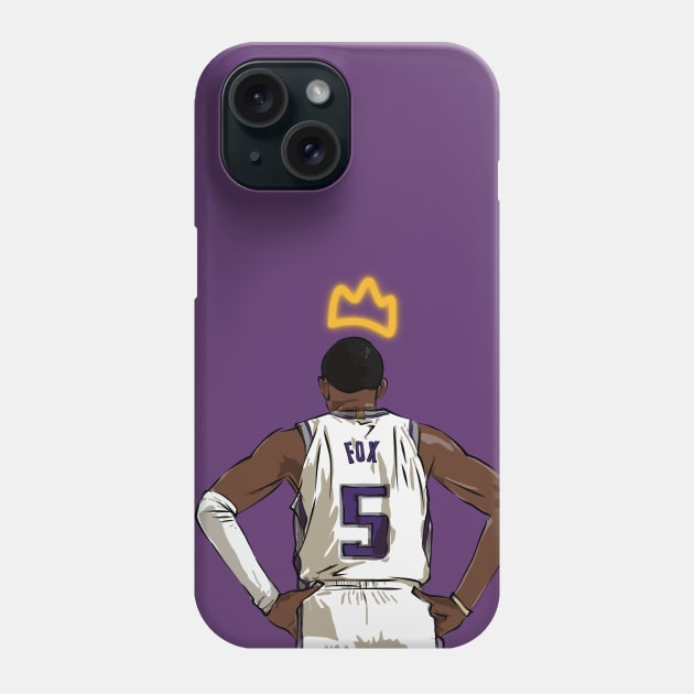 De'Aaron Fox, The King of Sacramento Phone Case by rattraptees