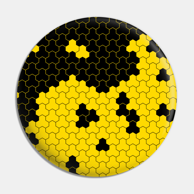 Hex Yellow & Black Pin by Roufxis