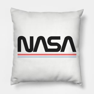 nasa, nasa logo, nasa worm logo, retro nasa Pillow