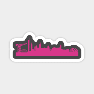 Glasgow skyline pink Magnet