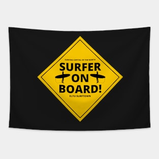 SURFER ON BOARD - CAR/MOTOR BIKE STICKERS AND MORE Tapestry