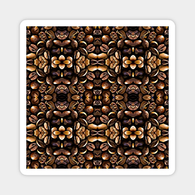 Brown Roasted Coffee Beans Pattern 1 Magnet by BubbleMench