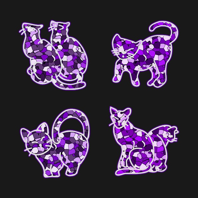 Crystal Group Cat (purple) by YasudaArt