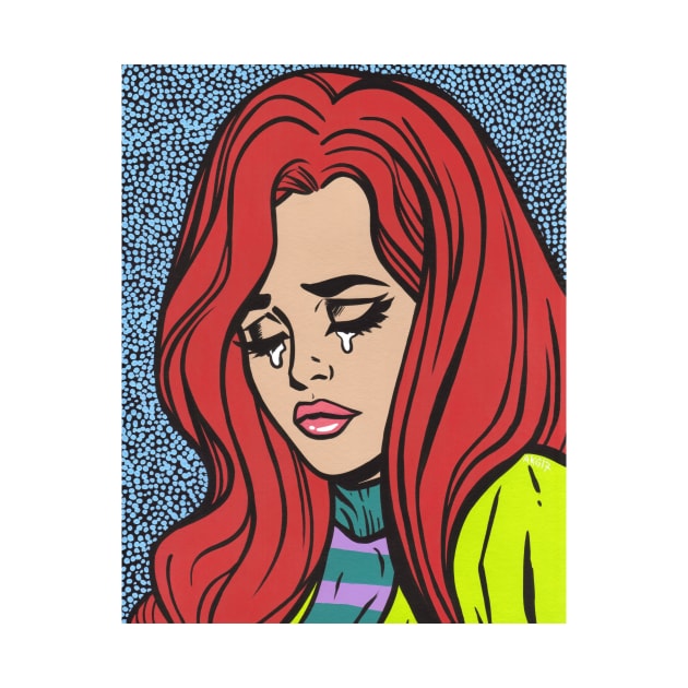 Red Hair Crying Comic Girl by turddemon