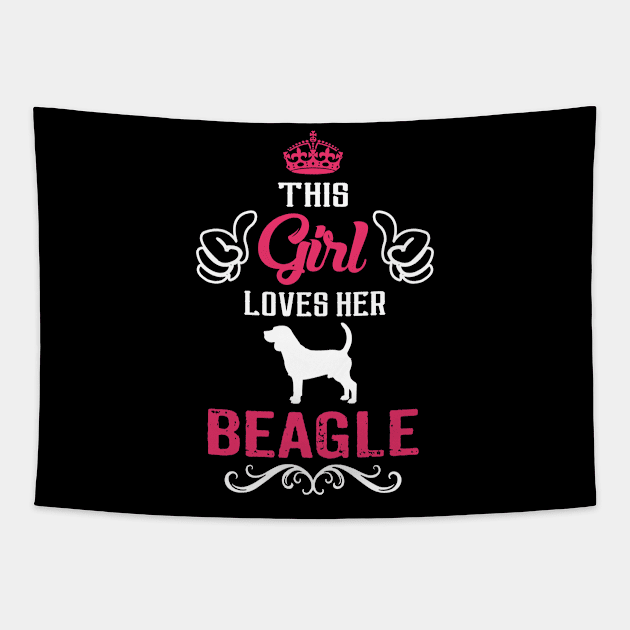 This Girl Loves Her BEAGLE Cool Gift Tapestry by Pannolinno