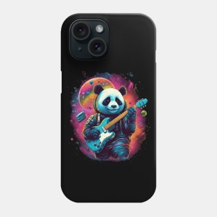 Cosmic Rhythms: The Astronaut Panda Guitarist Phone Case