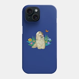 Cocker Spaniel Watching a Butterfly Phone Case