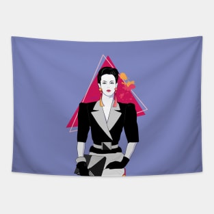 Office Lady 80s Patrick Nagel Tapestry