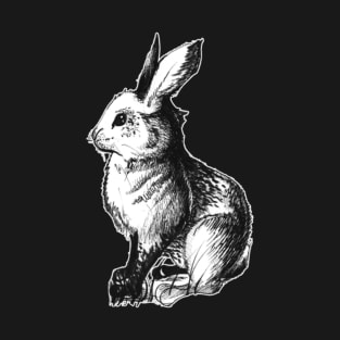 Ink rabbit sketch 08/04/23- wildlife inspired art T-Shirt