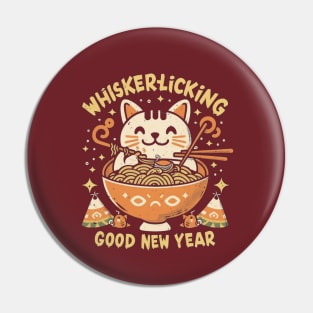 Whisker-Licking Good New Year Pin