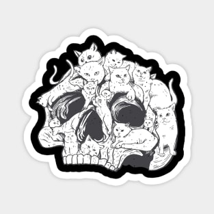 Skull Cats and Kittens Cute Fluffy Spooky Magnet