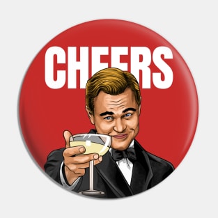 Leonardo Cheers Meme Pin