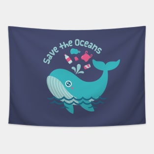 Save The Oceans, Whale Spouts Garbage From Sea Tapestry