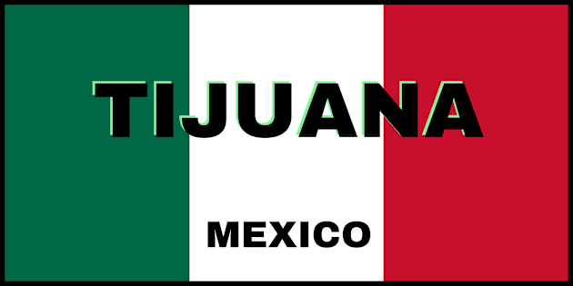 Tijuana City in Mexican Flag Colors Kids T-Shirt by aybe7elf