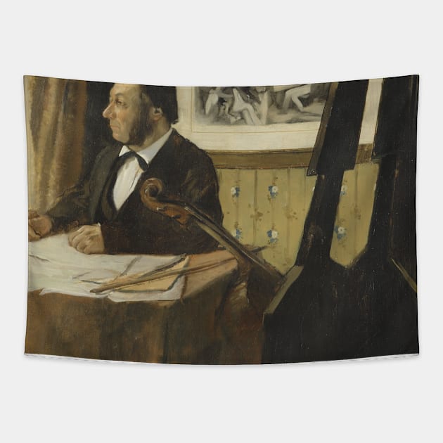 The Cellist Pilet by Edgar Degas Tapestry by Classic Art Stall