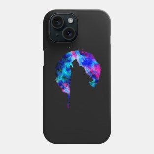 Howling Wolf Moon Space Galaxy Drips Hipster Trend Gift T-Shirt Phone Case