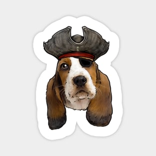 Basset Hound Pirate Magnet